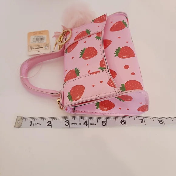 Willow & Ruby Strawberry Mini Bag w/ Pom Charm - Picture 12 of 12